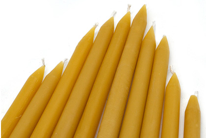 Solid Pure Beeswax Taper Candles
