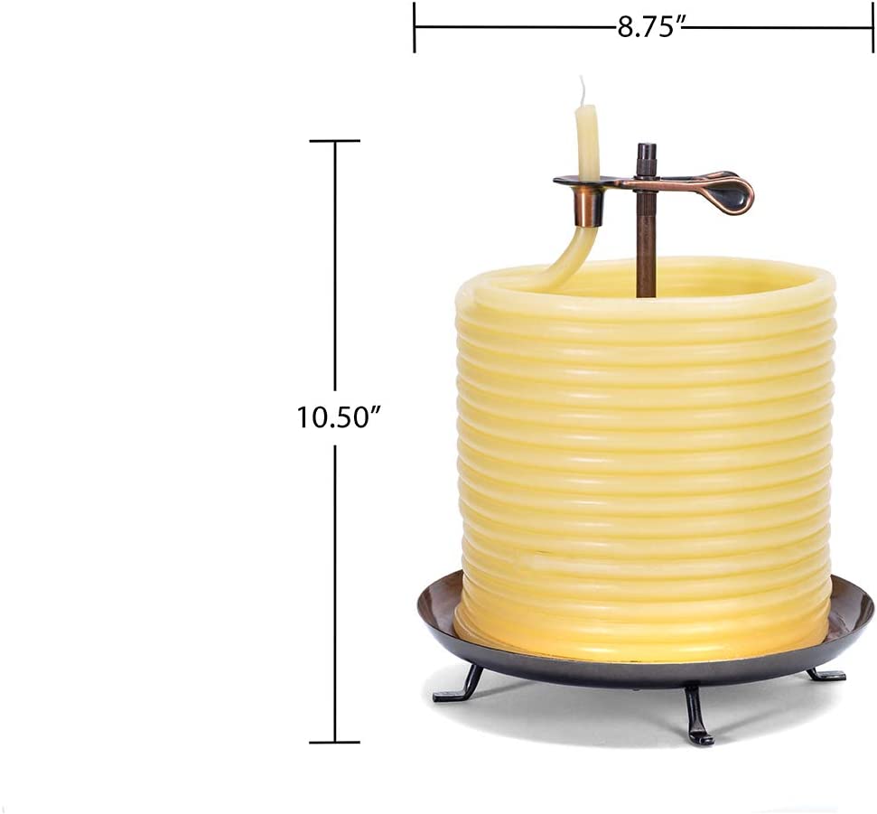 144 hour candle, eco-friendly natural beeswax with cotton wick, yellow