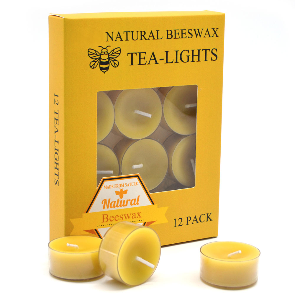 Clear Cup Beeswax Tea Light Candles
