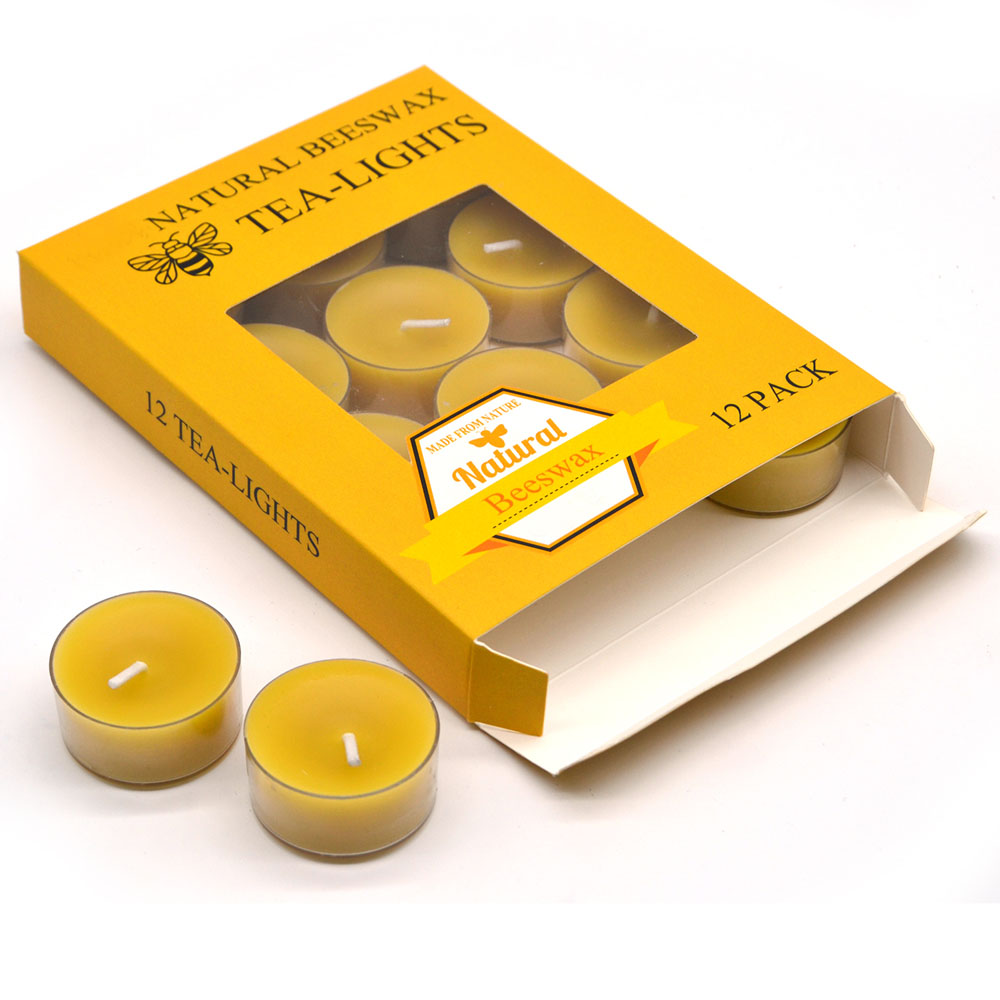 Clear Cup Beeswax Tea Light Candles