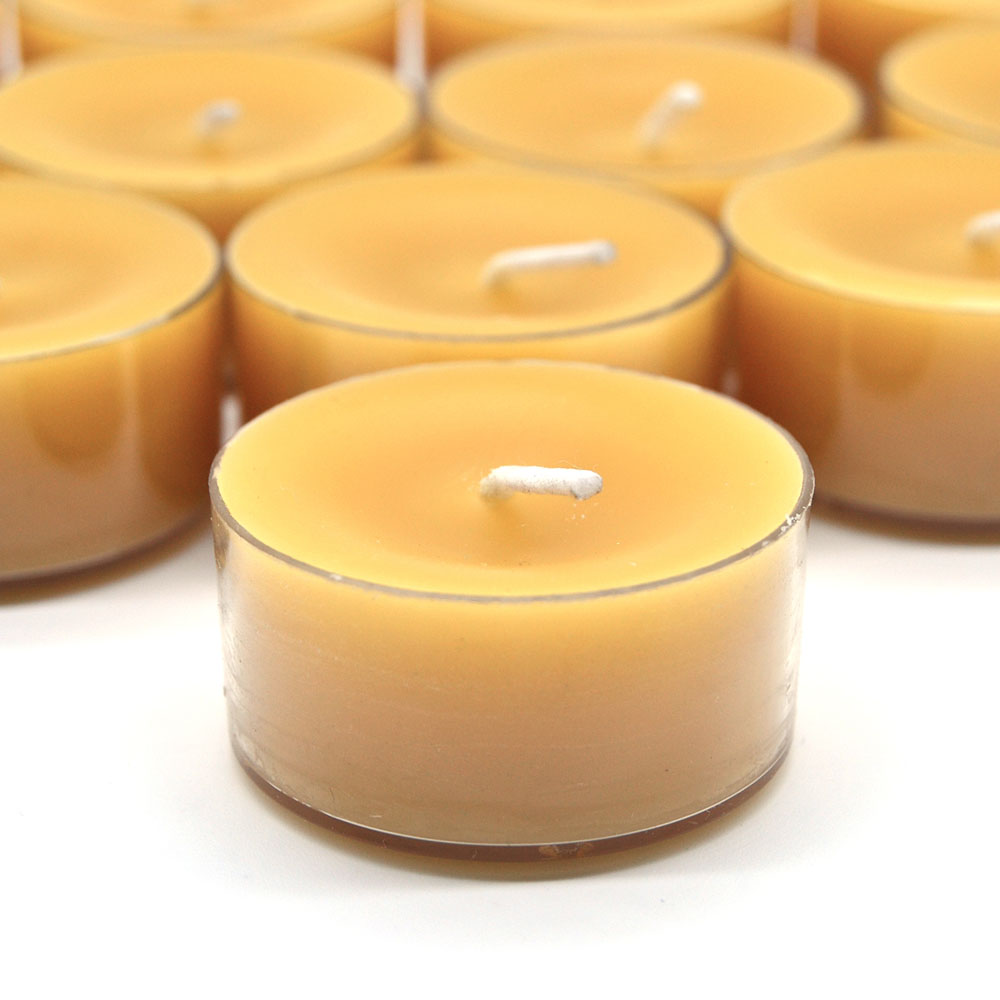 Clear Cup Beeswax Tea Light Candles