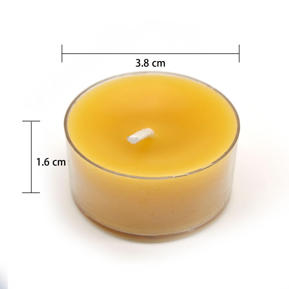 Clear Cup Beeswax Tea Light Candles