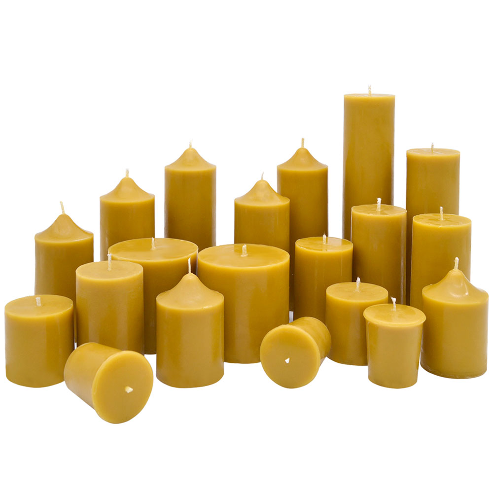 Hand-Poured Beeswax Pillar Candles