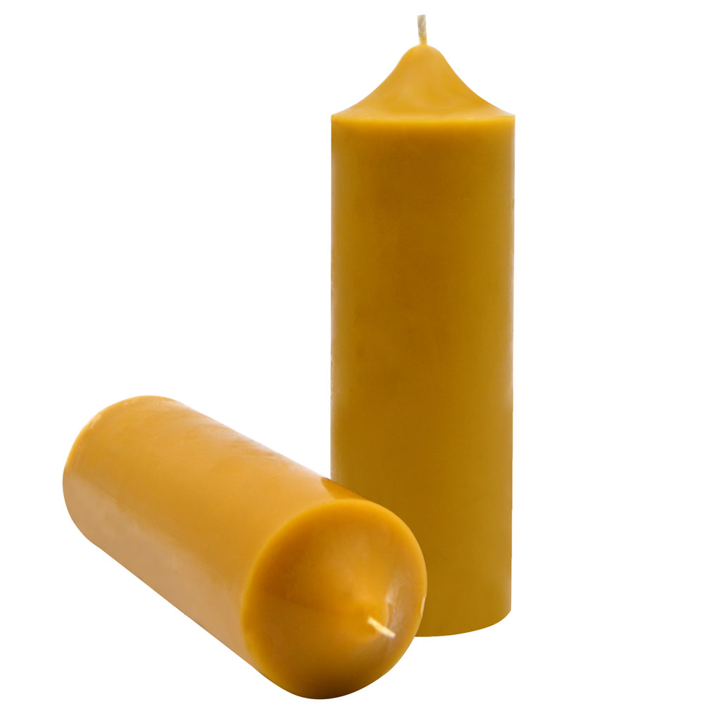 Hand-Poured Beeswax Pillar Candles