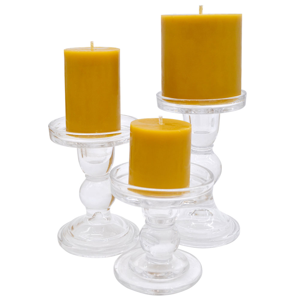 Hand-Poured Beeswax Pillar Candles