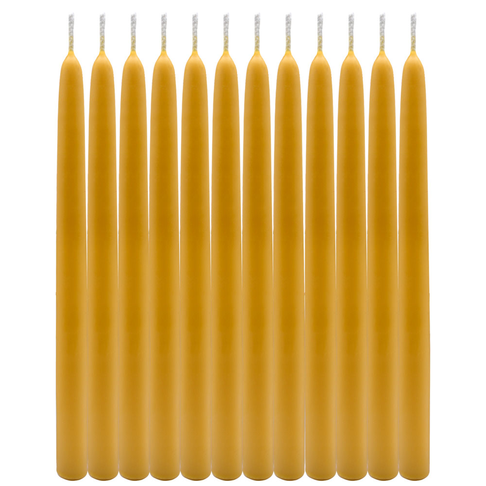 Solid Pure Beeswax Taper Candles