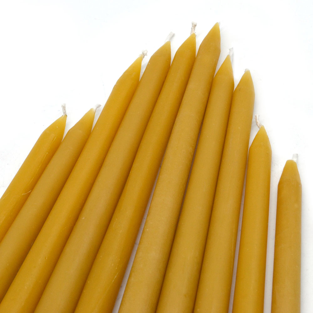 Solid Pure Beeswax Taper Candles