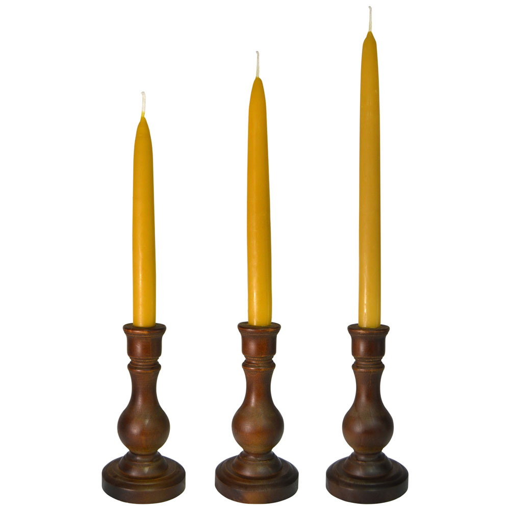 Solid Pure Beeswax Taper Candles