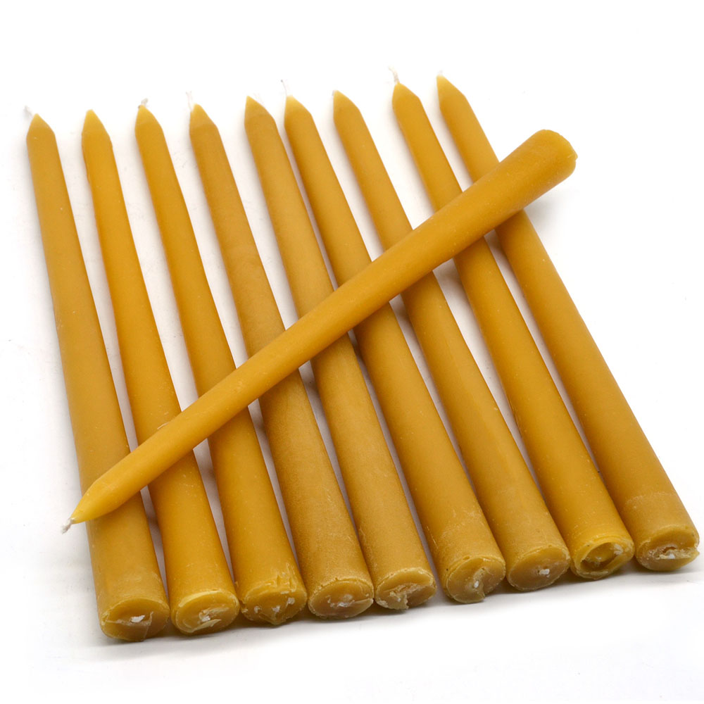 Solid Pure Beeswax Taper Candles