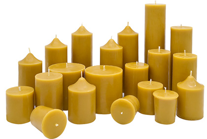 Hand-Poured Beeswax Pillar Candles