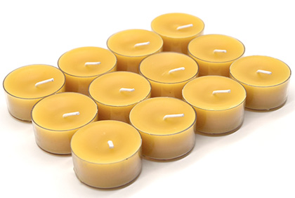 Clear Cup Beeswax Tea Light Candles