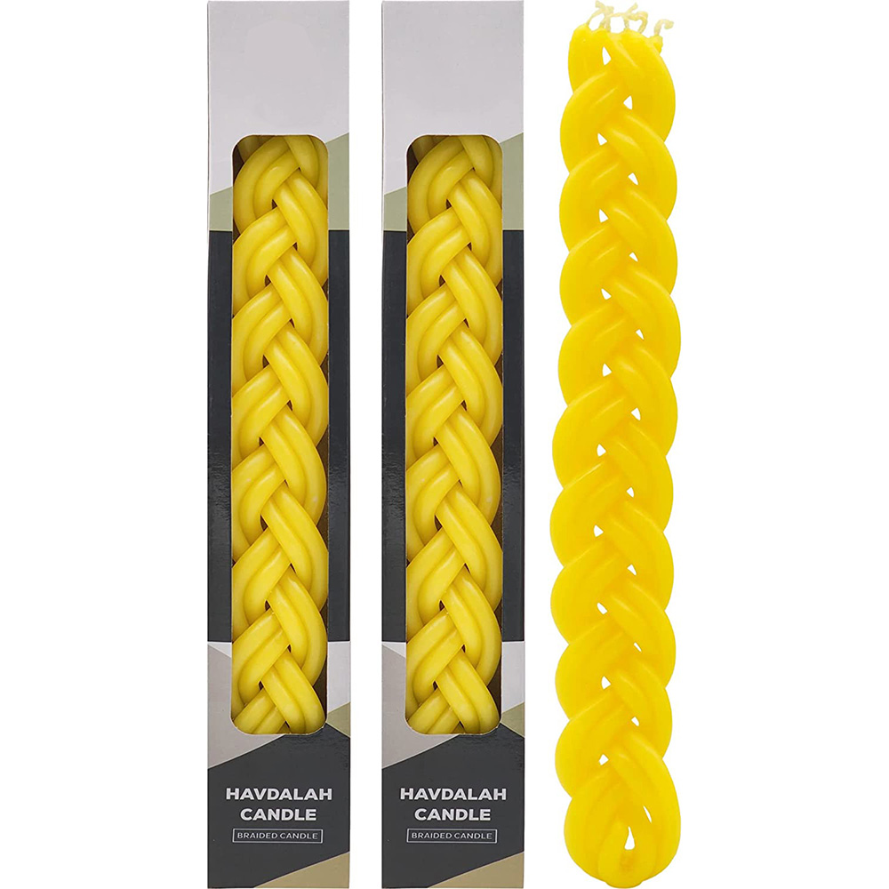 Havdalah Candle Pure Beeswax Jewish Braided Candle