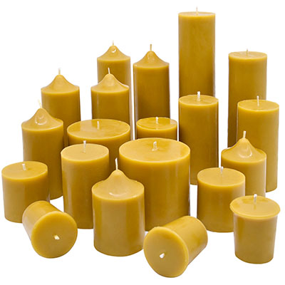 Hand-Poured Beeswax Pillar Candles